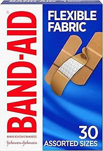 Band-Aid Brand Flexible Fabric Adhesive Bandages, Comfortable Sterile Protection & Wound Care for Minor Cuts & Burns, Quilt-Aid Technology to Cushion Painful Wounds, Assorted Sizes, 30 ct
