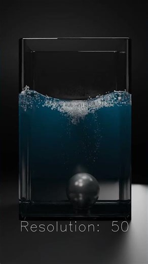 water simulation up to 128 resolution #3danimation #simulation #satisfying #physics #water #blender
