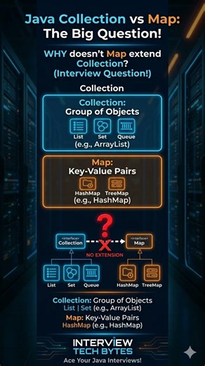 #1 Why doesn't Java's Map extend Collection? 🤯 Ace this interview trick! #Java #InterviewTips