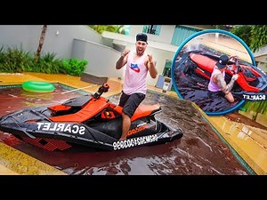 COLOQUEI O JETSKI NA PISCINA E MOLHEI TODOS MEUS AMIGOS !! * kkkkkkk * 😂
