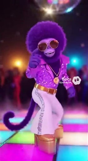 Groovy Purple Monkey Hits DISCO Mode 🕺🐒 #Shorts