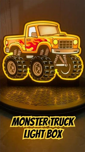 3D printed monster truck light box with color changing LED lights.