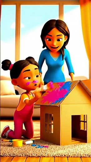 Make a Doll House | 1 Minute Pixar Style Cartoon | Fun DIY Story for Kids #disneyjunior