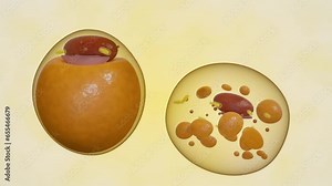 Adipocytes, also known as lipocytes and fat cells. Isolated white adipose cells and brown cells 3d rendering