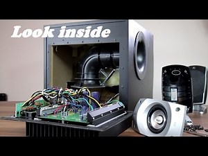 Look inside Logitech Z-5500 5.1 Speakers + trying to remove sub grill