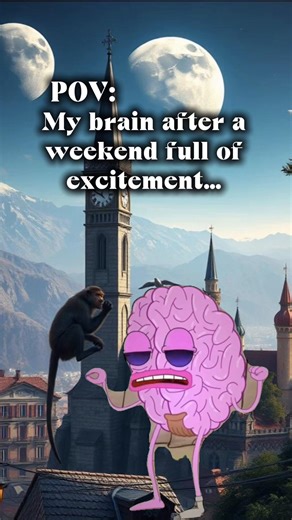 When a weekend drains the battery this is exactly how my brain feels… #brain #weekend #lol