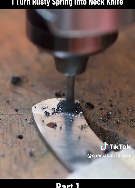 Turning Rusty Spring Into Neck Knife | Jewelry Making Part 1