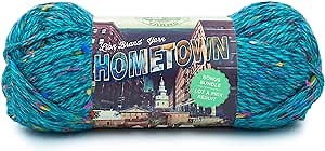 Lion Brand Yarn Hometown Bonus Bundle Yarn, Key Largo Tweed, 1 Pack