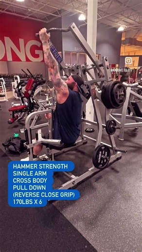 HAMMER STRENGTH SINGLE ARM CROSS BODY PULL DOWN (REVERSE CLOSE GRIP)