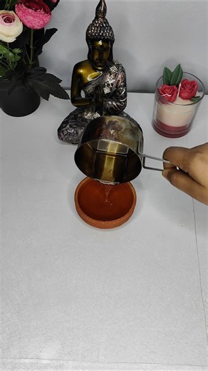 DIY Scented Terracotta Rose Candle 🕯️ | Aesthetic Homemade Candle | #shorts #candlemaking #viral