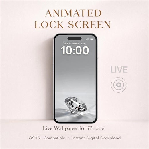 Animated Lock Screen iPhone Live Wallpaper Diamond Aesthetic Minimal Luxury Phone Wallpaper Ios 16 Android Download - Etsy