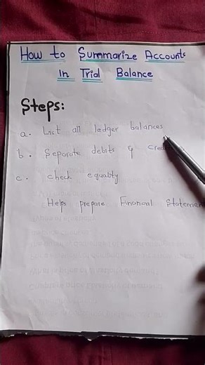 TRIAL BALANCE STEPS MADE EASY