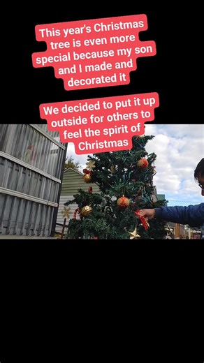 17 reactions · 3 comments | A special Christmas tree because my son and I decorated it and put it up outside to let my neighbours feel also the spirit of Christmas. | Victorious Heart | Facebook