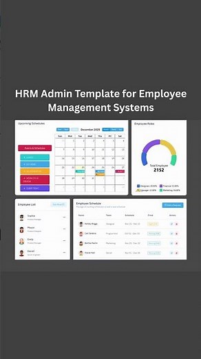 HRM Admin Template for Employee Management Systems | Smart HR Dashboard