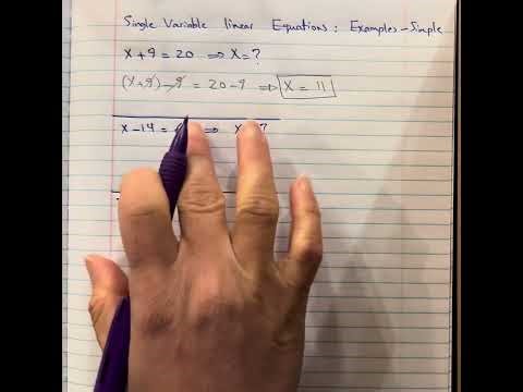 Single variable linear equations: examples 1