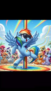Rainbow Dash dances on the pole | Rainbow Dash