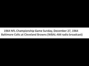 1964 NFL Championship Game Colts at Browns (radio)