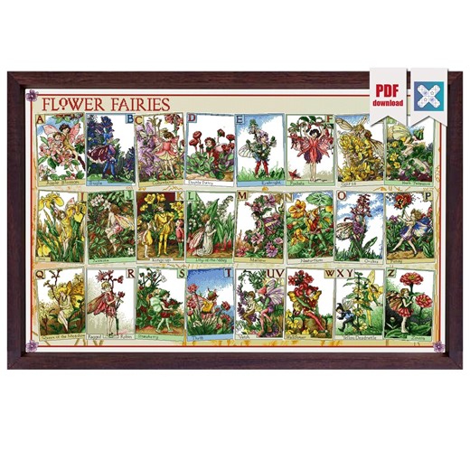 Flower Fairies Alphabet Cross Stitch Pattern | Botanical Fairytale Wall Decor| PDF   Pattern Keeper - Etsy