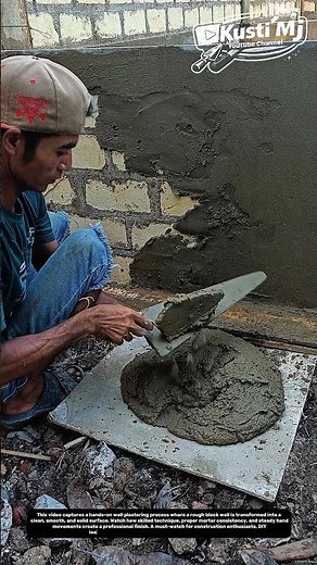 Wall Finishing Mastery: Turning Rough Blocks into a Smooth Cement Surface.