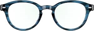 Amazon Echo Frames (newest model), Smart glasses with Alexa+ Early Access, Round frames in Blue Tortoise with blue light filtering lenses
