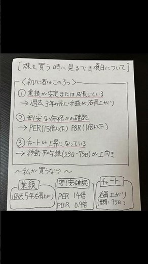 株を買う時の初心者必見 3 項目：業績・割安性・チャートの判断基準 #名言 #日本投資機構株式会社 #株式投資初心者