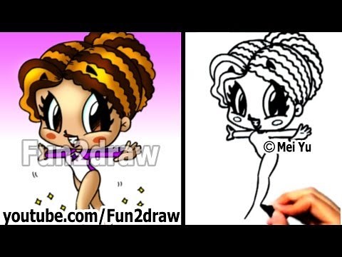 How to Draw Cartoon People - Gymnast Girl - Drawing Lessons - Learn to Draw - Fun2draw Art Classes