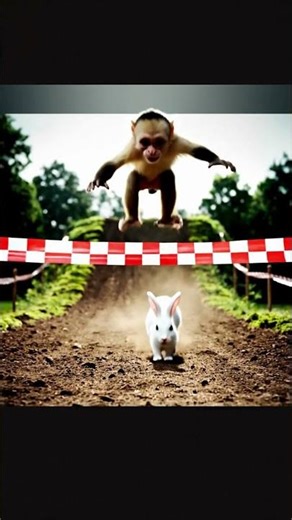 “Monkey vs Rabbit — Jab Sab Rabbit Ko Jeeta Samajh Rahe Thay, Magar Winner Monkey Nikla!”