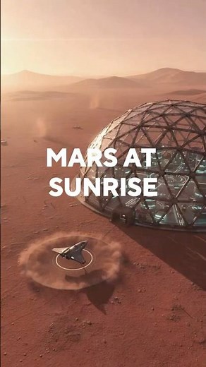 First Human City on Mars at Sunrise