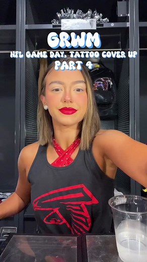 game day tattoo cover up :) #grwm #nflcheer #tattoocoverup #tattoomakeup #makeuptutorial