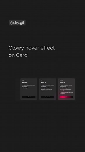 Web Developer | HTML | CSS | JS on Instagram: "Get Source Code from GitHub and Telegram channel 🔥🔥 . Glowy hover effect on Card 🔥🔥 . . Follow on GitHub for complete Source Code 👍🏻👍🏻 . . Wanna learn web development from basics? Visit my profile once & do consider following me! . . 🔥Follow 👉🏻 @sky.git 🔥Follow 👉🏻 @sky.git 🔥Follow 👉🏻 @sky.git 🔥Follow ὄ