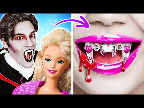 BARBIE VS VAMPIRE EXTREME MAKEOVER || How To Become Vampire With Gadgets By 123 GO! TRENDS