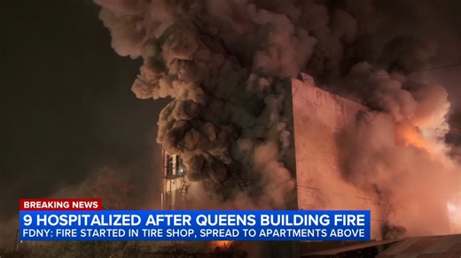 Nearly a dozen people were injured after a massive fire ripped through an apartment building in Queens on Saturday morning. Eyewitness News reporter Marcus Solis has the latest from Ridgewood. Read more here: https://7ny.tv/49H56dw | ABC7NY