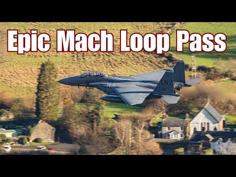 Epic 4-Ship F-15 Low Pass | Mach Loop Wales