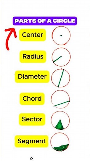 Circle Parts Explained With Easy Drawings!