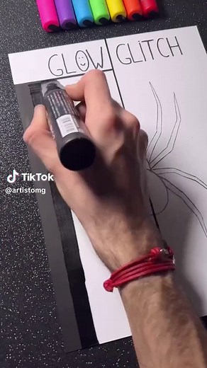 Glow Art Technique with Acrylic Markers