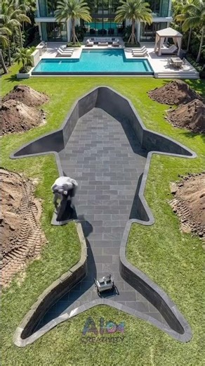 Turning My Backyard Into a SHARK-Shaped Pool! 🦈 Incredible 60s Transformation