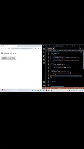 how to make hide and show function using html and Js #javascript #html #foryou #trendingshorts