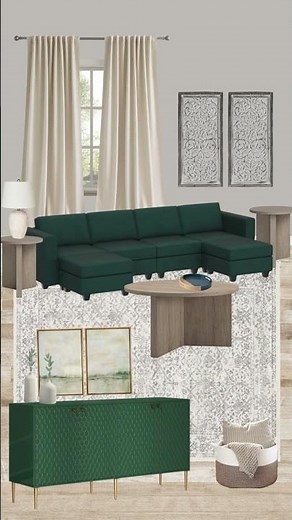 Emerald Green Sofa Living Room Idea