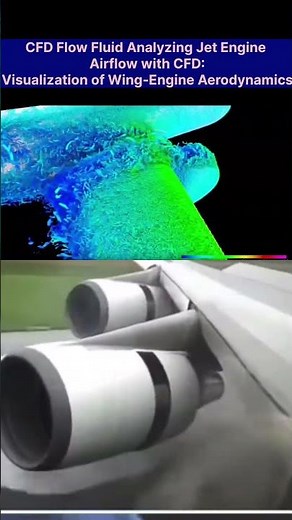 CFD Visualization of Jet Engine Airflow Interaction with Aircraft Wing#reels #shorts #viralvideo