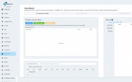 Atomevo网站中Openbabel模块的使用-中文版