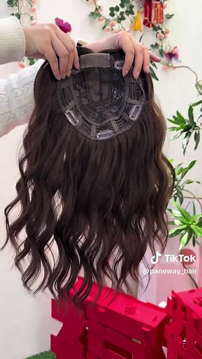 Dimensional Brown Curly Hair Topper - Shake & Go