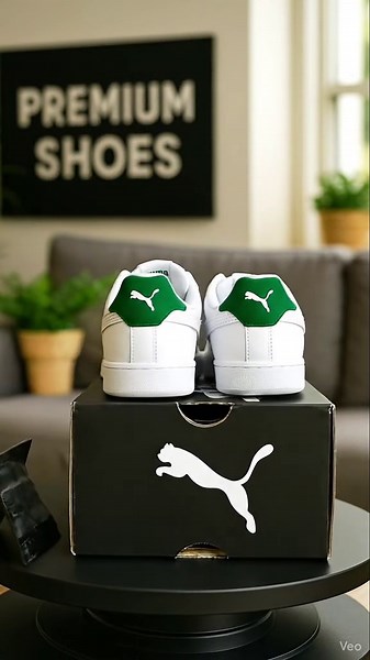 PUMA Shuffle Trainers White-Vapor Gray-Archive Green #sepatuimport #sepatutraining #sepatutrainer #pumaoriginal #puma