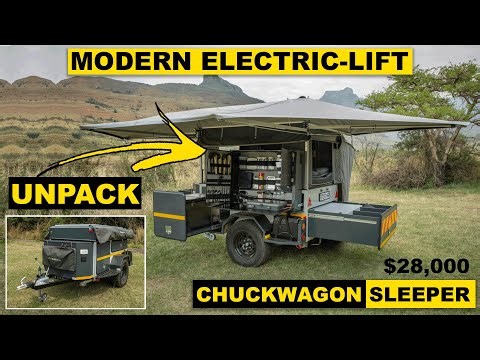 COMPACT MODERN ELECTRIC LIFT CHUCKWAGON SLEEPER FOR $28,000. ALL IN ONE FOLD OUT. ULTIMATE CAMPER