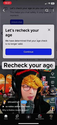 Why is Roblox resetting ages?