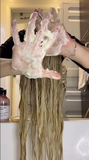 Silky Blonde Hair Wash Routine #grwm