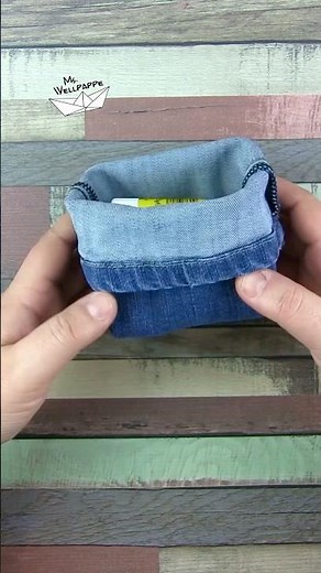 Schnelles Utensilo aus alter Jeanshose #nähen #selbermachen #upcycling #jeans #mswellpappe