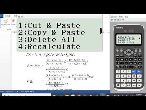 Lagrange Interpolation Using Spreadsheet Menu of Casio fx-570EX Classwiz Calculator