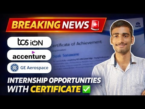 Top Internship Opportunities 2026 🔥 TCS + Accenture + GE | Free Certificate