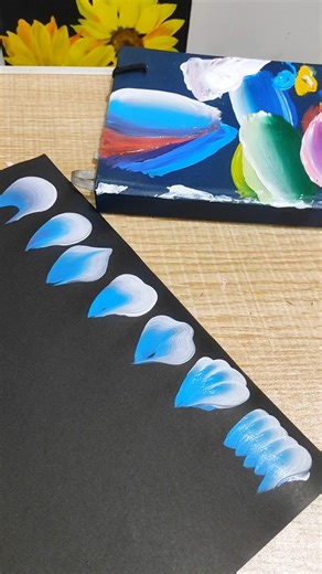 Easy✨ one stroke painting strokes ideas for beginners#art #painting #shorts