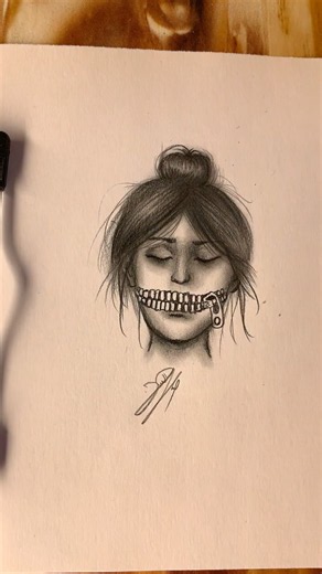 شعور الكتمان #art #drawing #viral #رسم